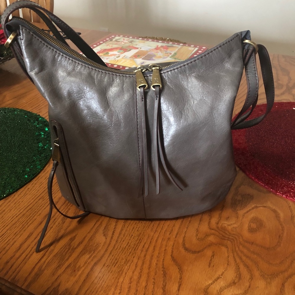 HOBO Gray Leather Merrin Backpack